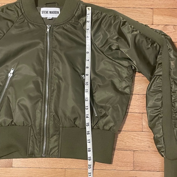 Steve Madden Eva Olive Bomber Jacket Women’s M - Picture 9 of 11